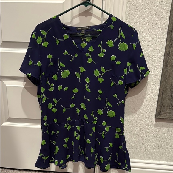 Banana Republic Tops - Banana Republic Navy Blue Floral V-Neck Peplum Top